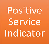 Orange box that says Positive Service Indicator 